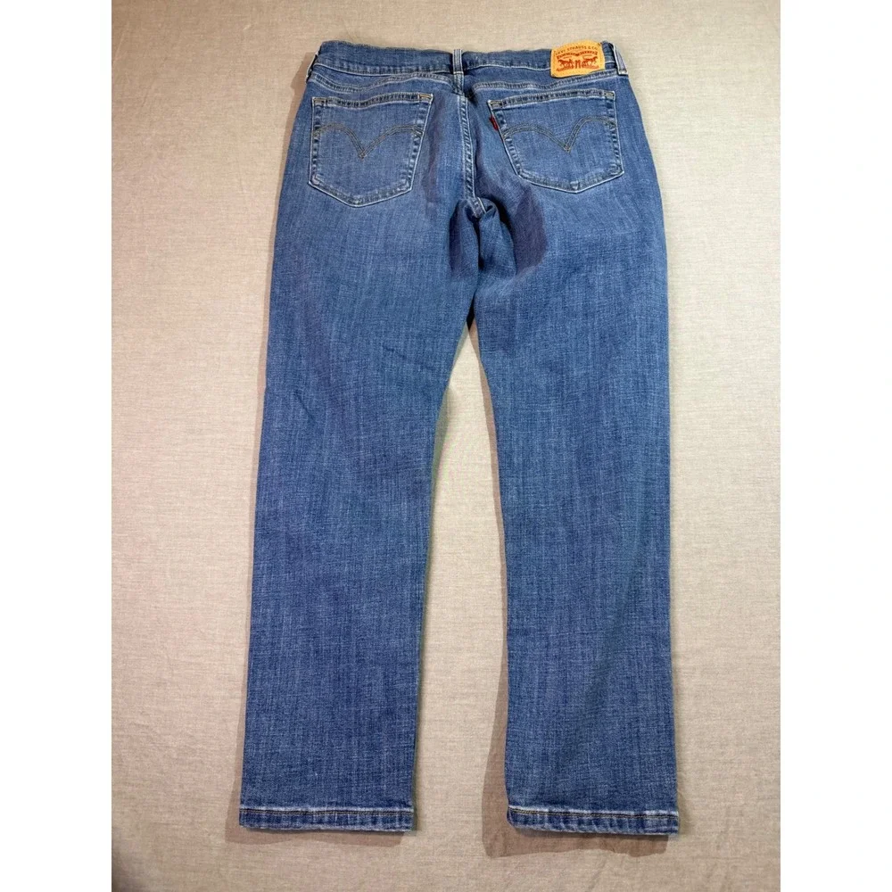 Levi's Boyfriend Jeans Womens 29‎ Blue Good Distressed Ripped Denim 19887-0266